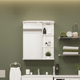 Шкаф-зеркало с подсветкой Onika Карина 205512 левый 55см белый